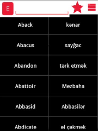 English Azerbaijani Dictionary