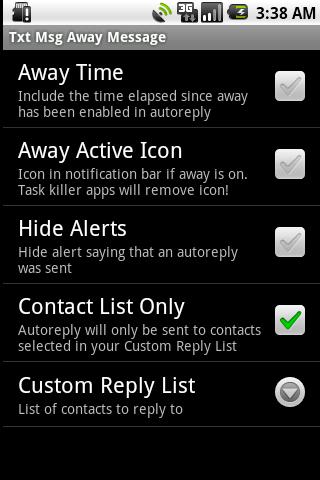 Txt Msg Away Message Screen 3
