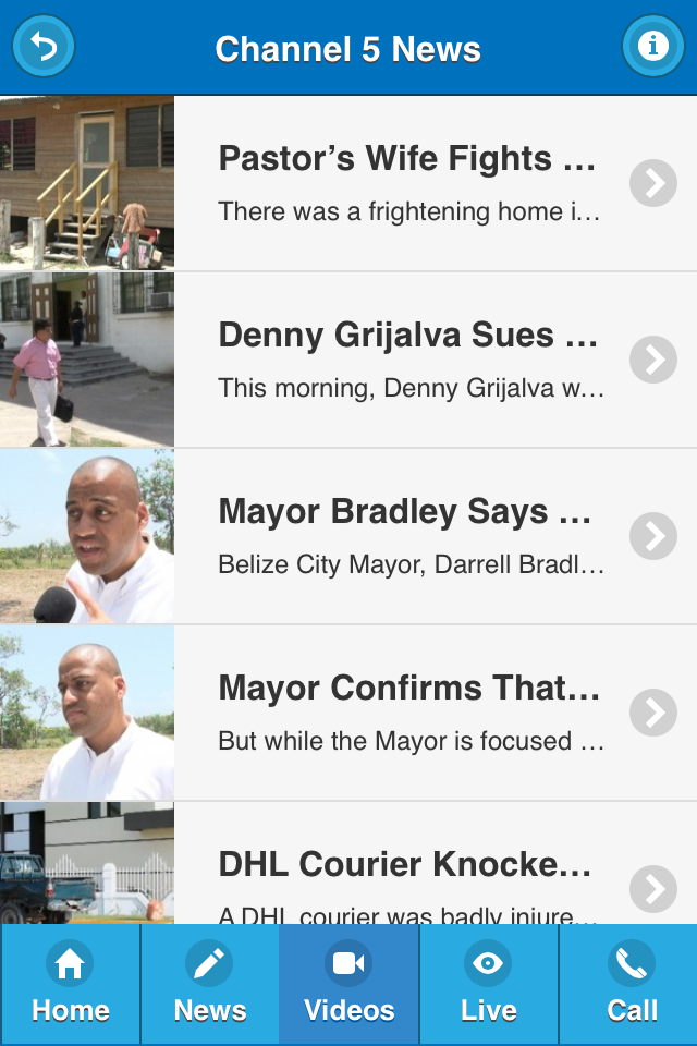 Channel 5 Belize Mobile App Screen 2