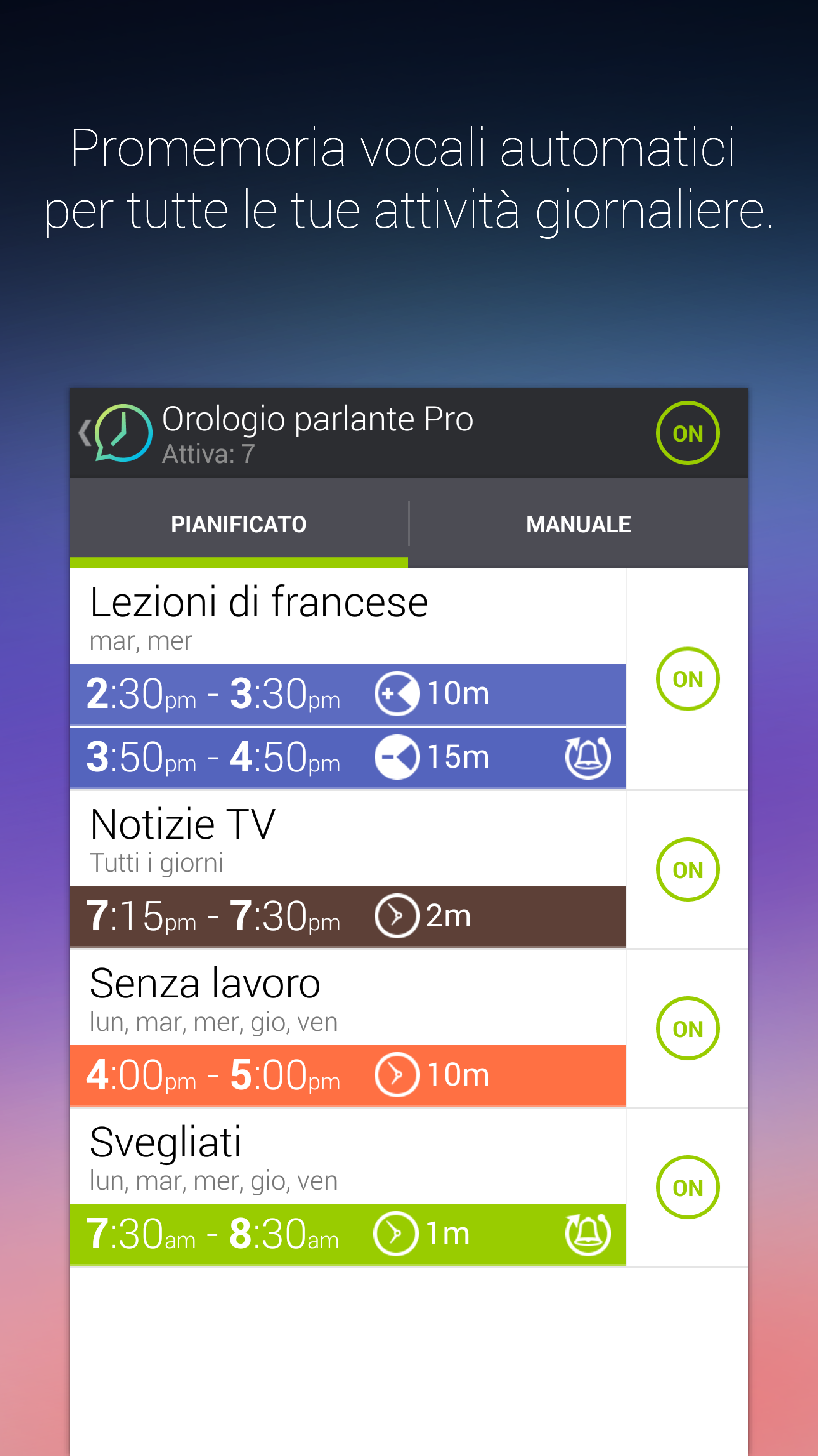 Android application Talking Clock & Timer Pro screenshort