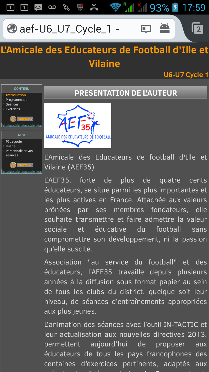 Ecole de Football U6-U7 Cycle1 Screen 1
