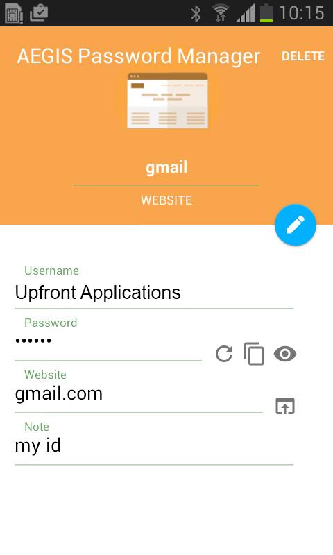 AEGIS Password Keeper Screen 2