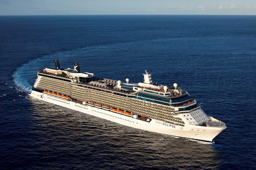 Celebrity_Eclipse_aerial_Miami_2 - The sleek Celebrity Eclipse sails the waters off Miami.