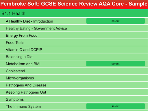 Sample AQA Core Science Review