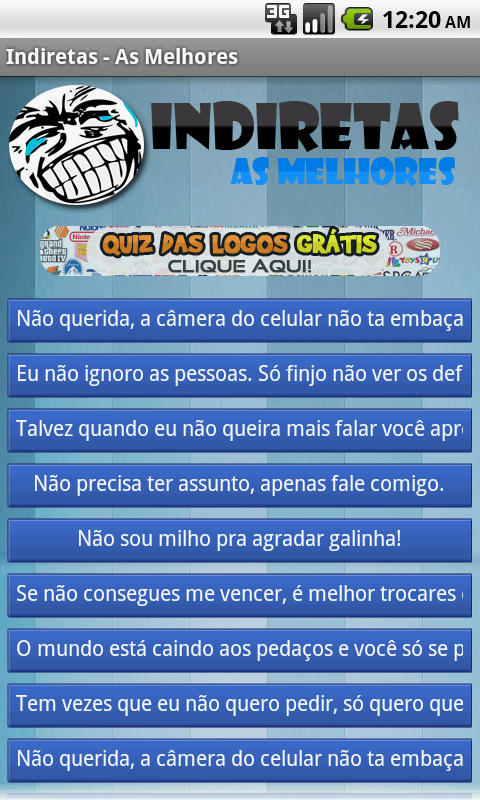 Android application Indiretas - As Melhores screenshort