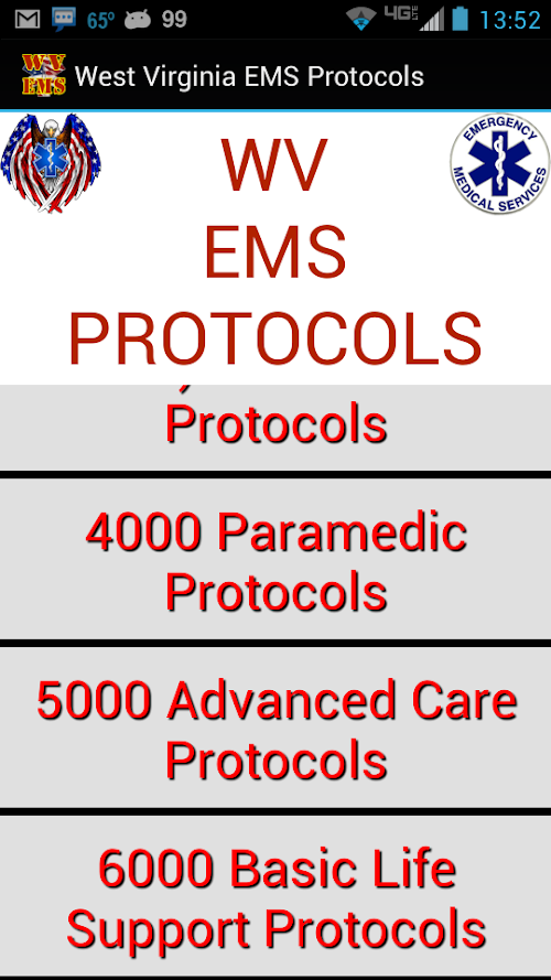Android application WV EMS Protocols screenshort