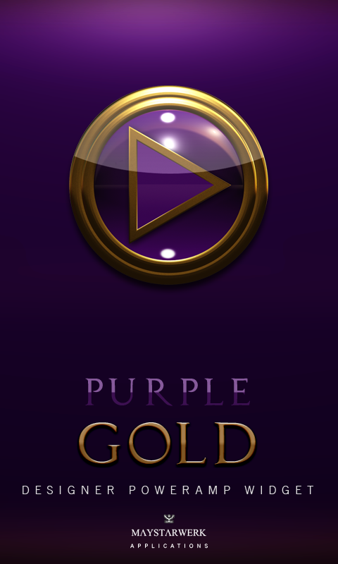 Android application Poweramp Widget Purple Gold screenshort