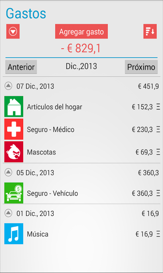 Home Budget Manager (español) Aplicaciones de Android en