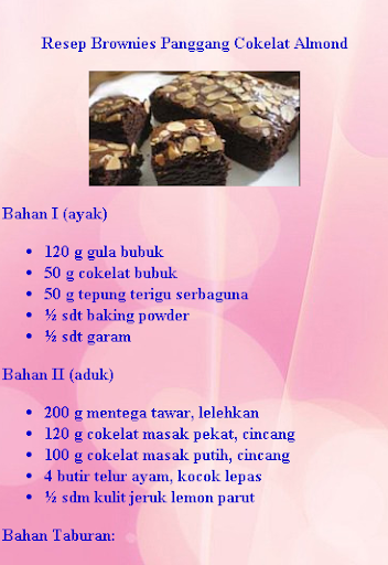 【免費書籍App】Aneka Resep Brownies-APP點子