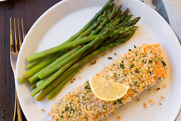 Panko Crusted Honey Mustard Salmon