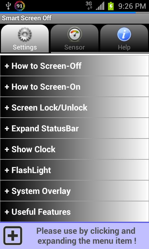 Smart Screen Off (Flip Cover) Screen 2