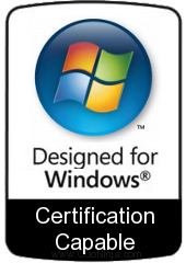 Microsoft Windows bezel: Designed for Windows- Certification capable (parody)