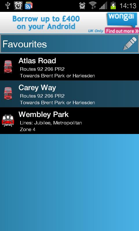 Android application London Tube And Bus screenshort