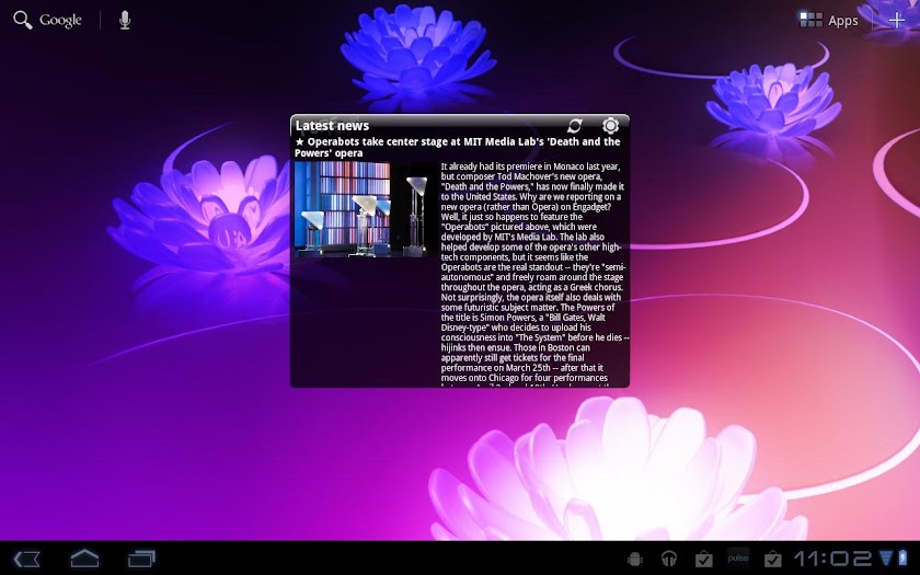 Pure news widget (scrollable) Screen 3