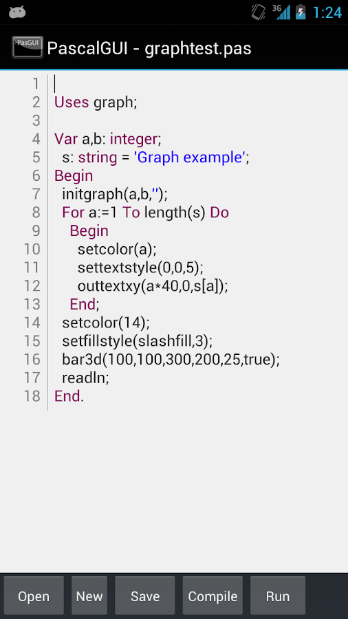 PascalGUI (Pascal compiler) - screenshot