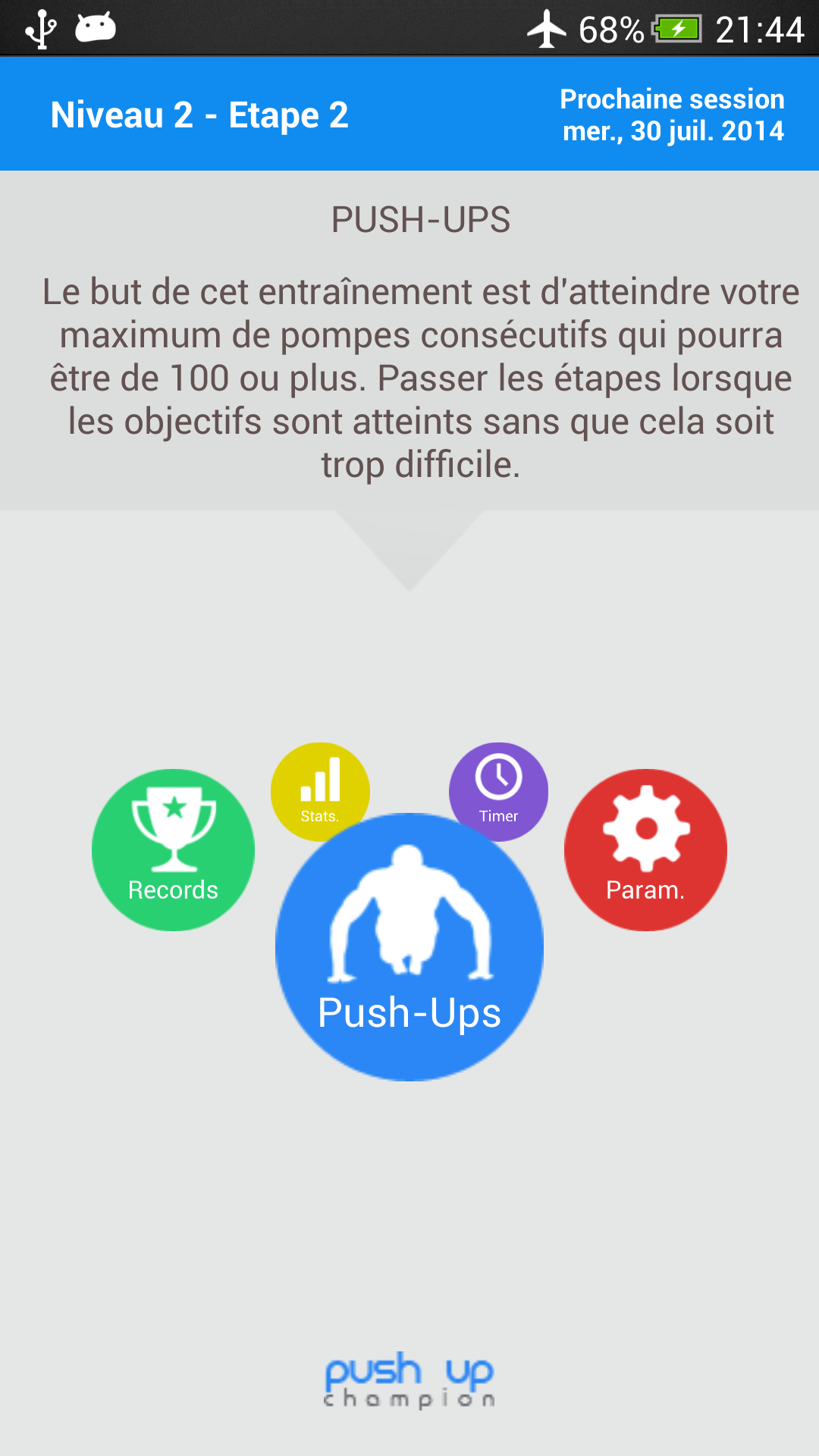 Android application Push-Ups Champion PRO screenshort