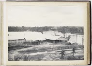 Gezicht op Sandelwerf (?), Tandjong Poera, Langkat Sumatra