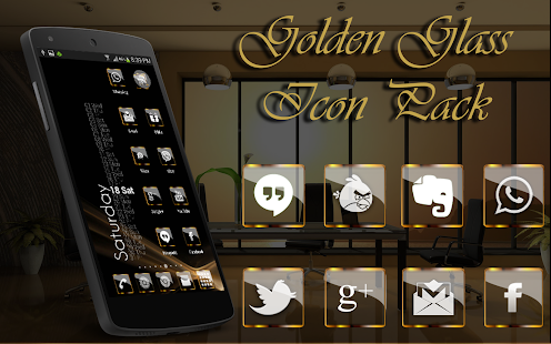 Golden Glass Icon Pack HD Apk