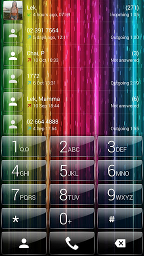 Dialer theme Curtain Neon