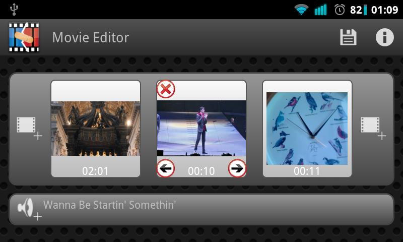 Movie Editor Screen 1
