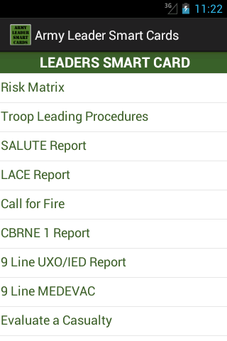 Army Leader Smart Cards