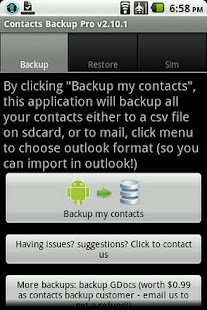Contacts Backup Pro - screenshot thumbnail