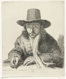 Zelfportret van Johannes Lutma, tekenend