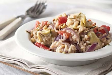 Artichoke, red onion & rosemary risotto