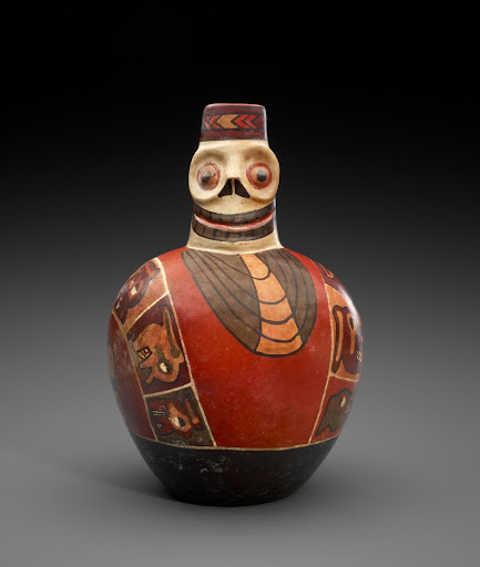 Figural Bottle with Death Mask