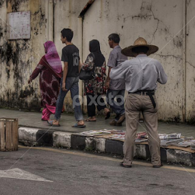 News paper man by Mohammad Bujang - City,  Street & Park Street Scenes