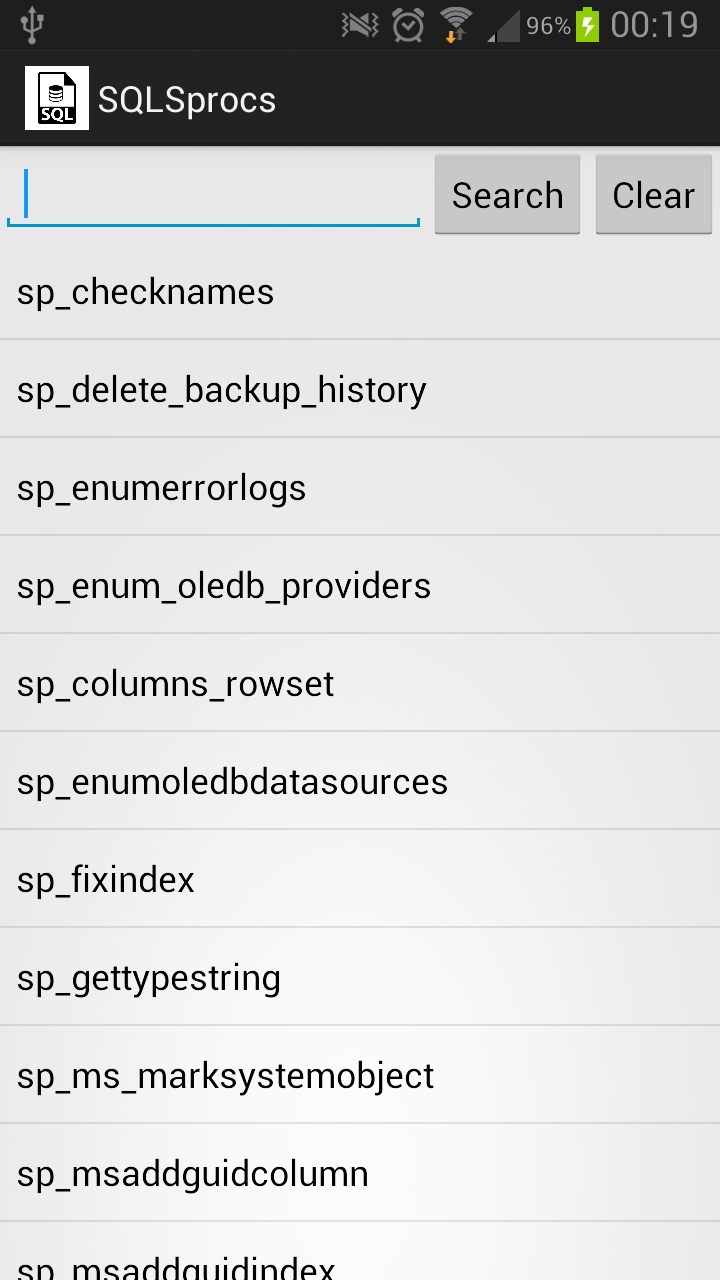 SQL-Sprocs Screen 2