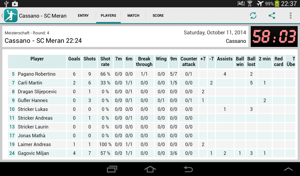 Handball Statistics Android Apps on Google Play