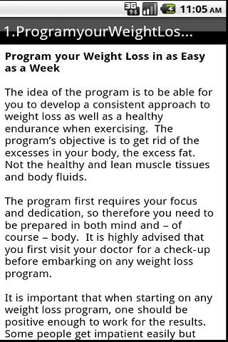 Three Weeks Weight Loss Program