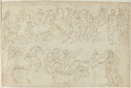 Voorstellingen van sarcofagen en een altaar