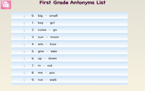 Worksheets Antonyms Examples For Grade 7 first grade antonyms sentences android apps on google play screenshot thumbnail