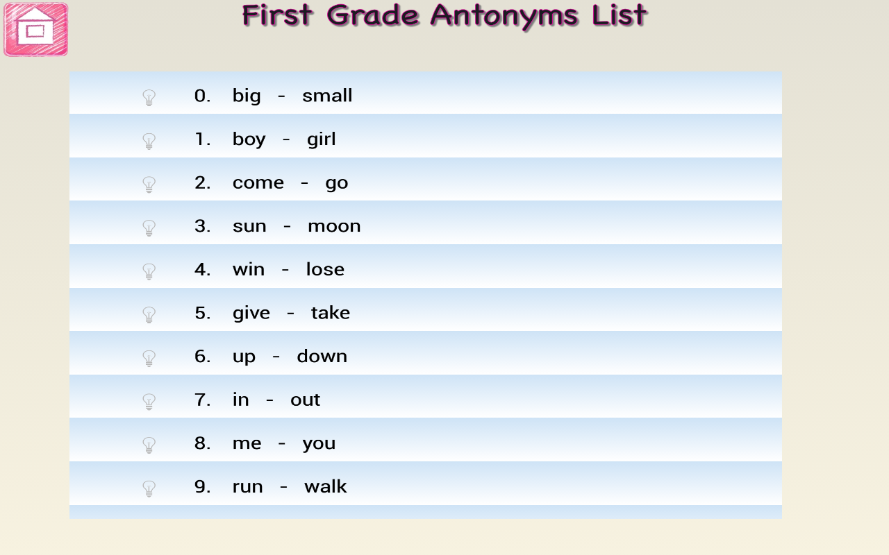 Printables Antonyms Examples For Grade 7 first grade antonyms sentences android apps on google play screenshot