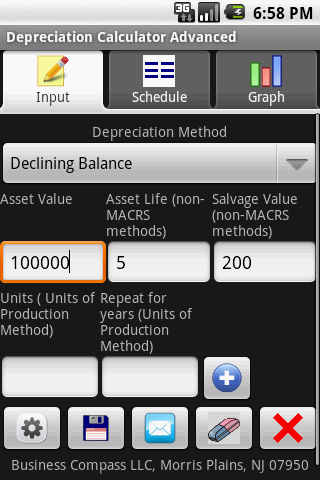 Android application Depreciation Calculator Advanc screenshort
