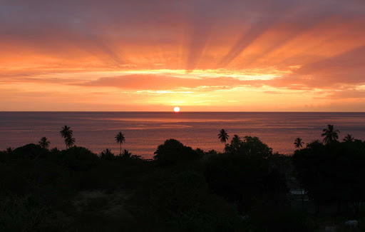 Nevis-sunset - A perfect sunset on the tropical island of Nevis in the Caribbean. 