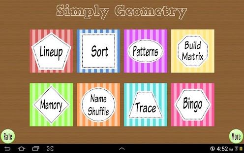 Android application Simply Geometry K-2 math games screenshot