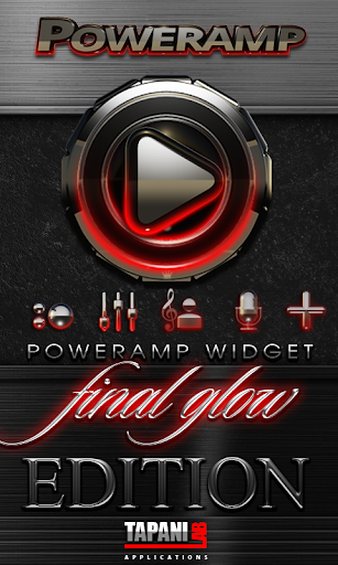 Poweramp skin widget Red Glow