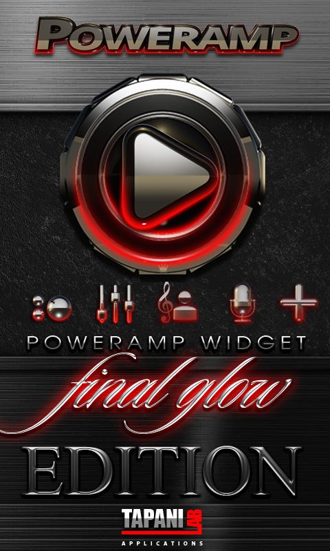 Android application Poweramp skin widget Red Glow screenshort
