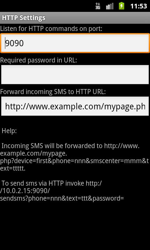 SMS Gateway - DONATE Screen 3
