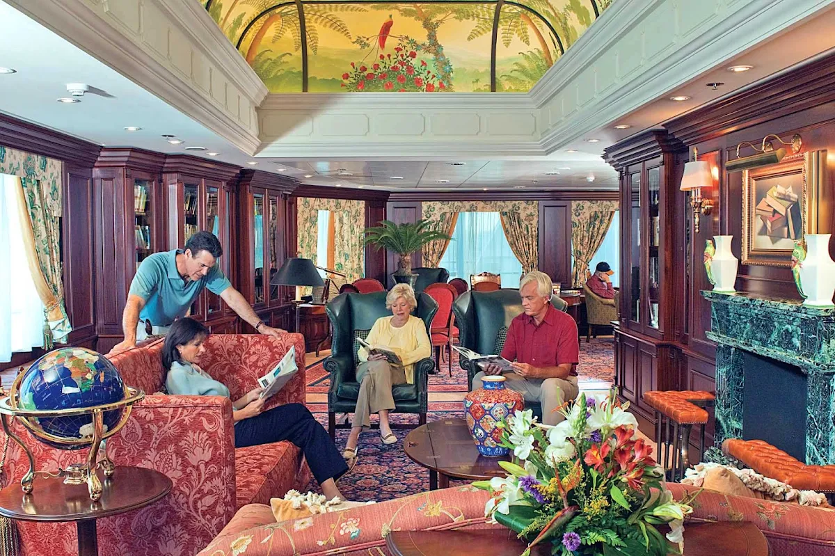 Oceania-Library-2 - You'll appreciate the calm, quiet atmosphere of Oceania Nautica's Library.