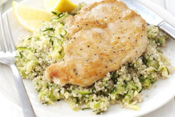Chicken with lemon & courgette couscous
