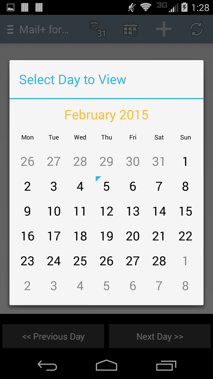 Mail+ for ActiveSync Screen 2