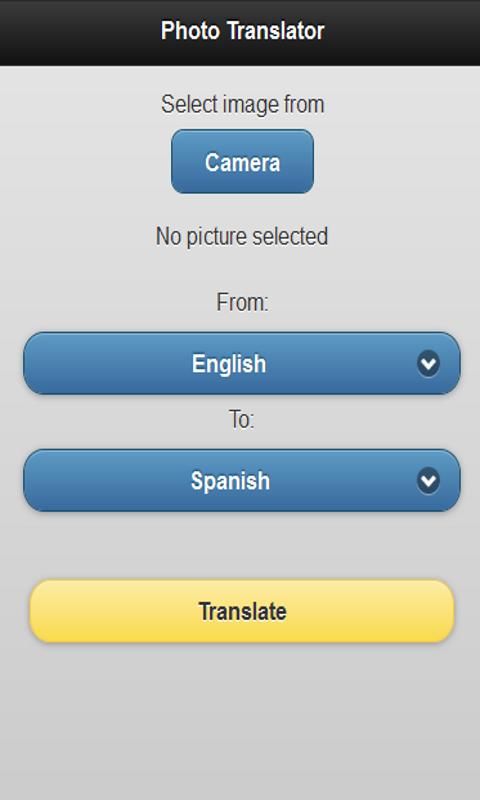 Android application Photo Translator screenshort