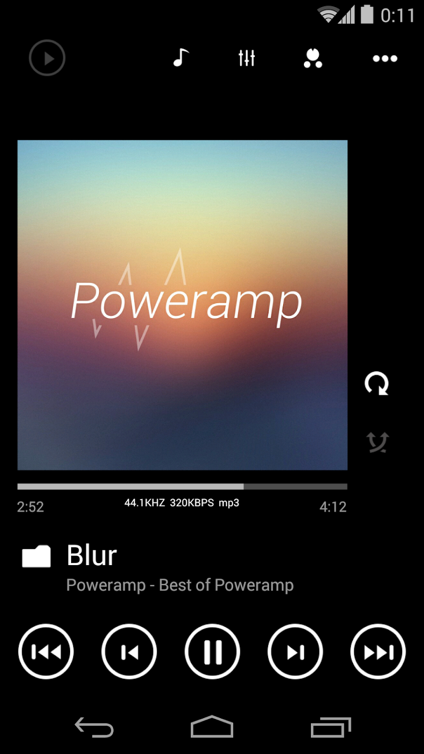 Skin for Poweramp Metro UI Screen 3