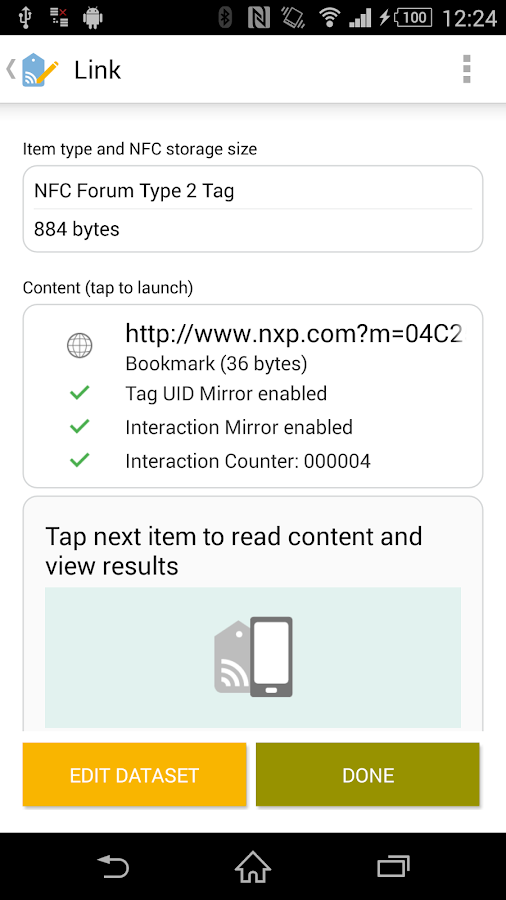    NFC TagWriter by NXP- screenshot  