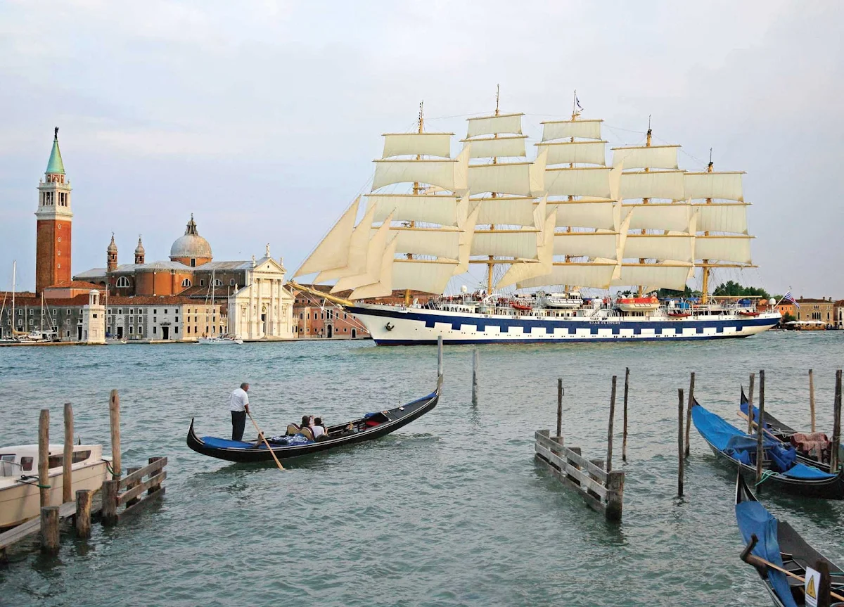 Royal-Clipper-in-Venice - Take in Venice as you've never seen her during a sailing on the clipper ship Royal Clipper.