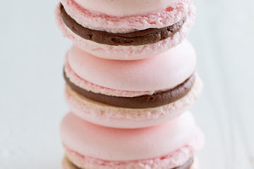 Chocolate Cherry French Macarons